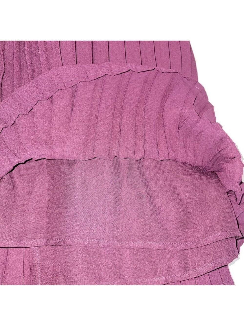 Eileen Fisher Knife Pleat Midi Skirt Purple Polyester Women's Size 12 - Picture 6 of 9